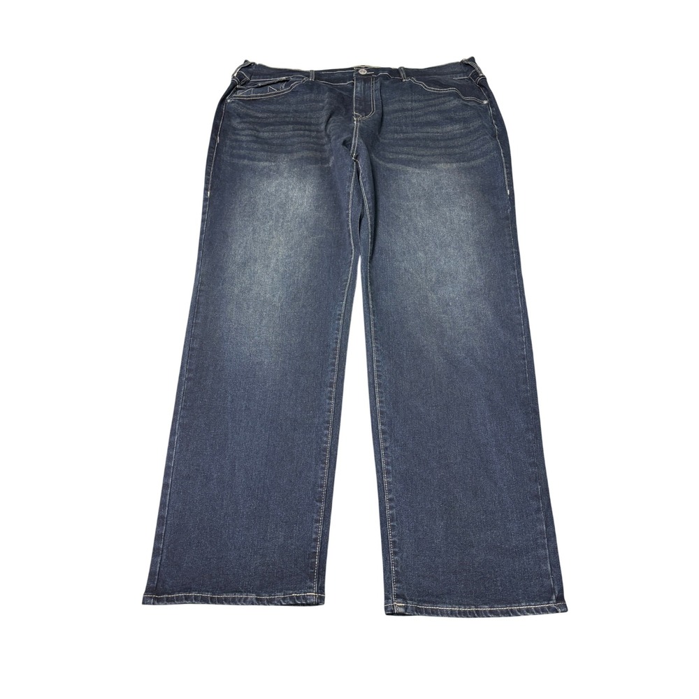 True Religion Bobby Relaxed Baggy Jeans Dark Wash Size 42X32 Mens Streetwear